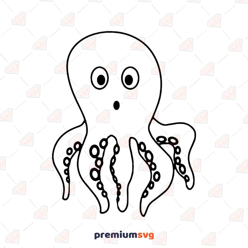 Cute Octopus SVG, Octopus Vector Instant Download Sea Life and Creatures SVG Svg