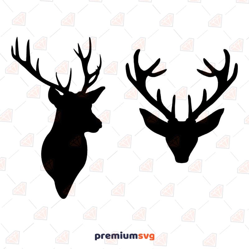 Deer Head SVG Cut File, Deer Head Vector Instant Download Wild & Jungle Animals SVG Svg
