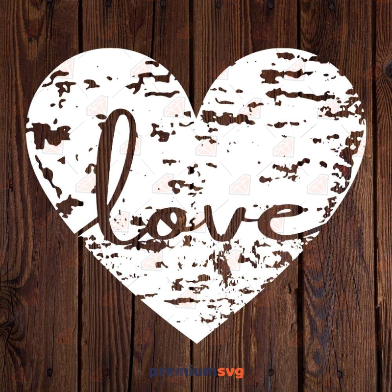 Distressed Heart SVG, Love Heart SVG | PremiumSVG