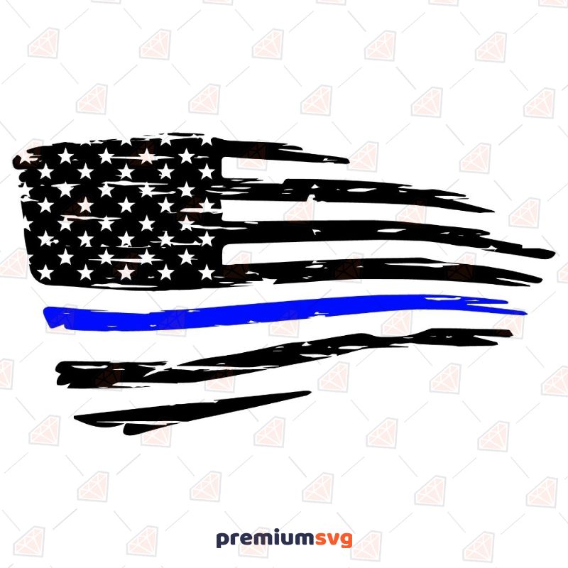 Thin Blue Line Flag SVG American Flag SVG Police Clip Art Policemen 