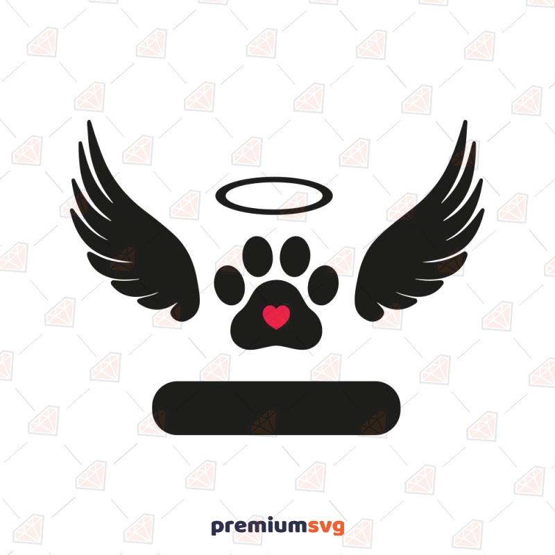Dog Angel Wings Monogram SVG, Memorial SVG | PremiumSVG