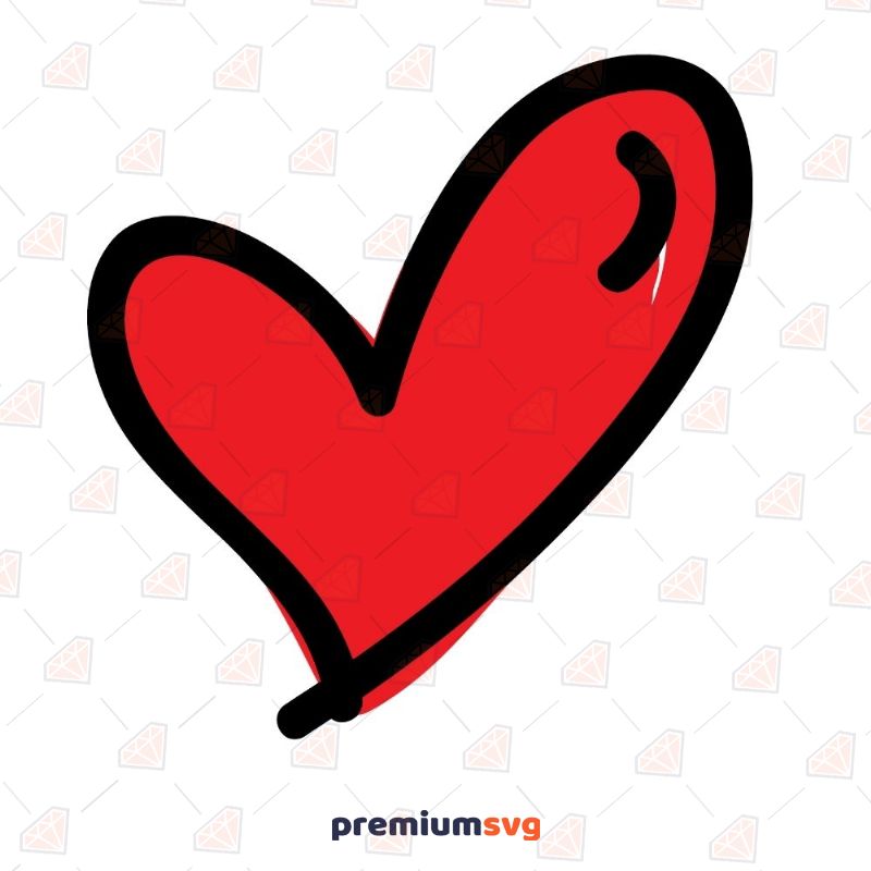 Doodle Heart SVG Valentine's Day SVG Svg