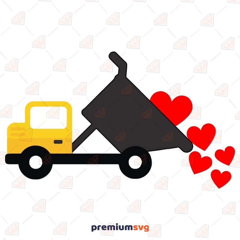 Dump Valentine Truck SVG, Valentine's Day SVG Cut Files Valentine's Day SVG Svg