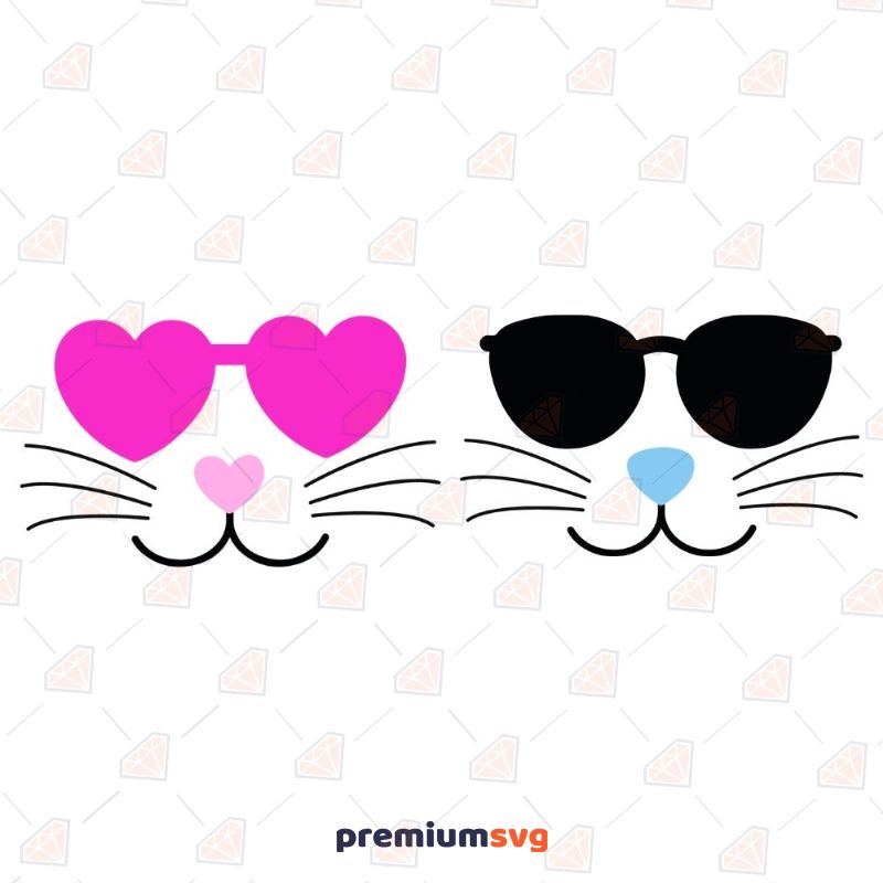Easter Bunny Face With Sunglasses Easter Day SVG Svg