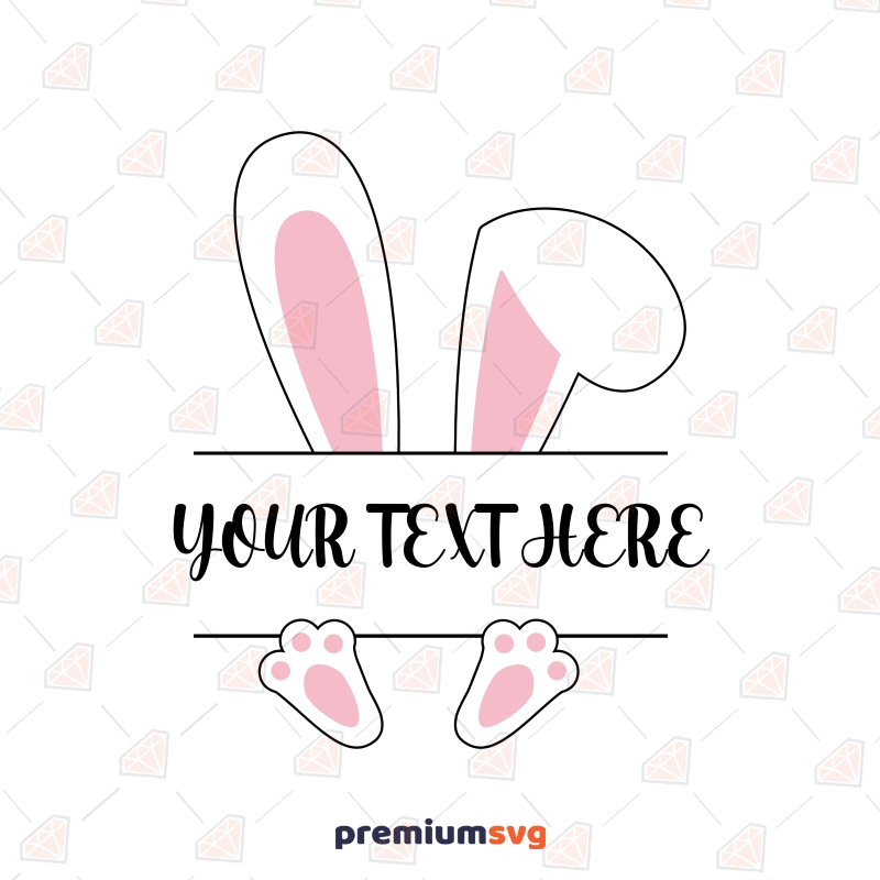 Easter Bunny Monogram SVG, Split Bunny SVG File | PremiumSVG