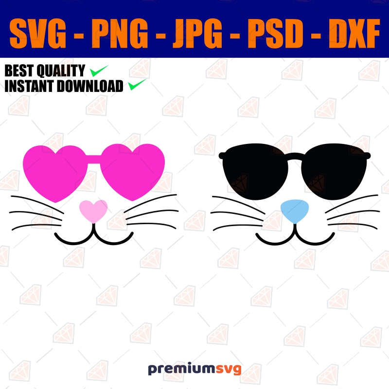 Easter Bunny With Sunglasses SVG Cut & Clipart Files Easter Day SVG Svg