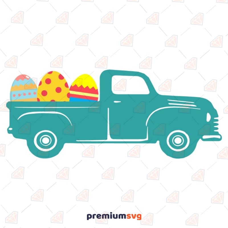 Easter Truck SVG, Vintage Easter Day Truck SVG Cut File | PremiumSVG