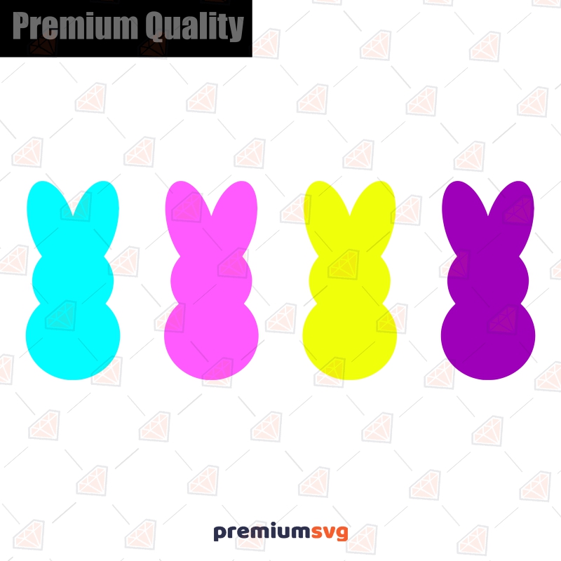 Easter Peeps SVG Cut & Clipart File, Easter Bunny SVG | PremiumSVG