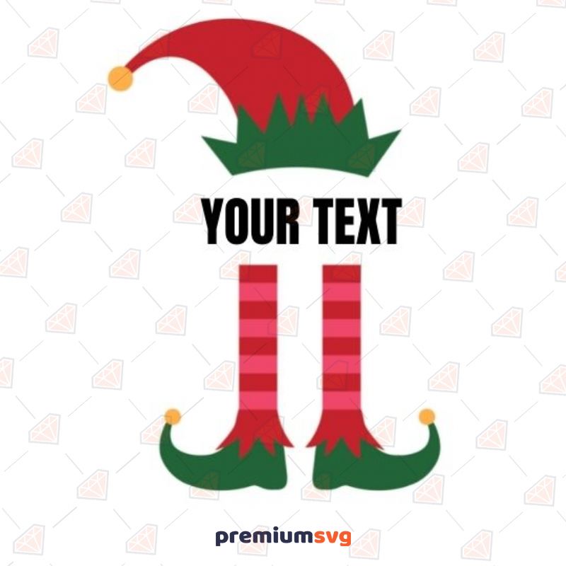 Elf Legs and Hat Monogram SVG Cut File Christmas SVG Svg