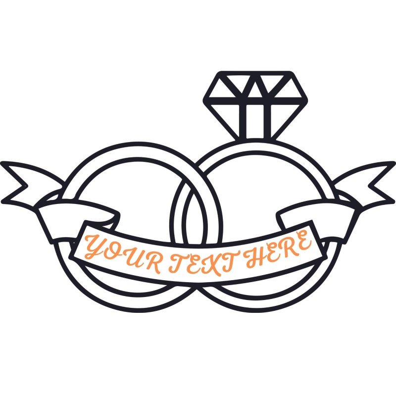 Engagament Ring Monogram SVG, Cut and Clipart Files Wedding SVG Svg