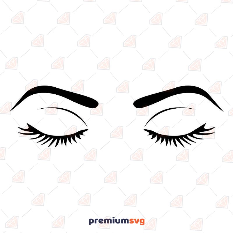 Eyebrown and Eyelashes SVG, Eyebrown with Eyes and Lashes Vector Beauty and Fashion Svg