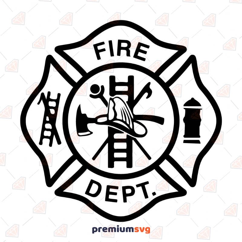 Firefighter Department Logo SVG, Fire Rescue Logo SVG Vector Files Firefighter SVG Svg