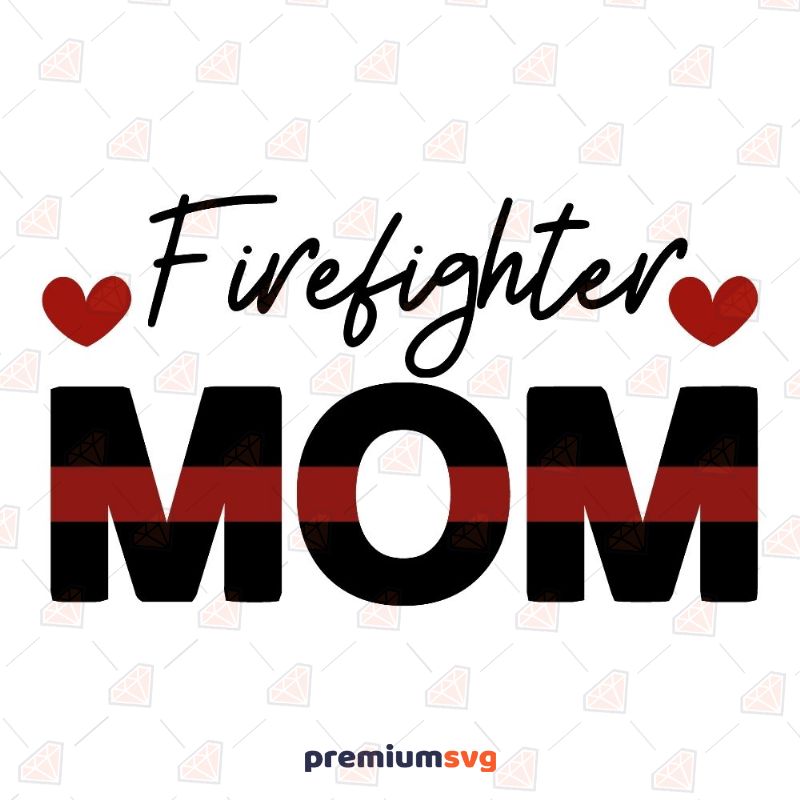 Firefighter Mom USA SVG Svg