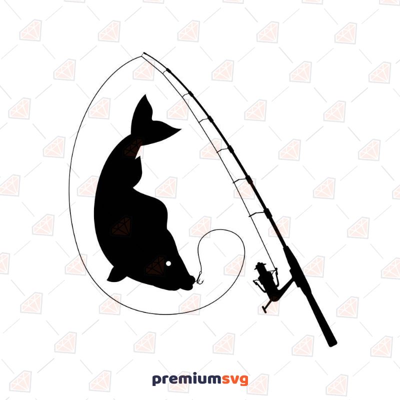 Fishing Pole SVG, Fishing SVG Instant Download Drawings Svg