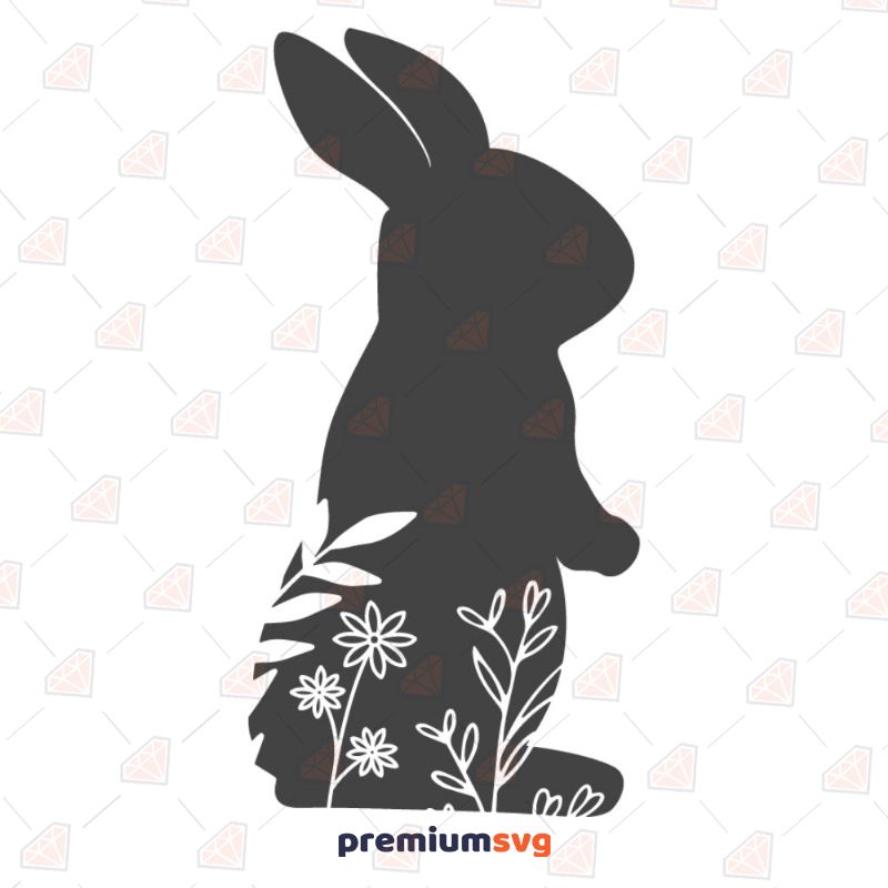 Floral Easter Bunny SVG File, Easter SVG Files Easter Day SVG Svg