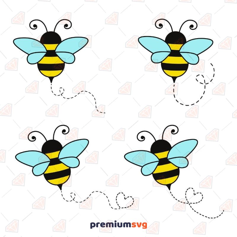 Flying Bee Path SVG, Layered Bee SVG Bundle Insects/Reptiles Svg