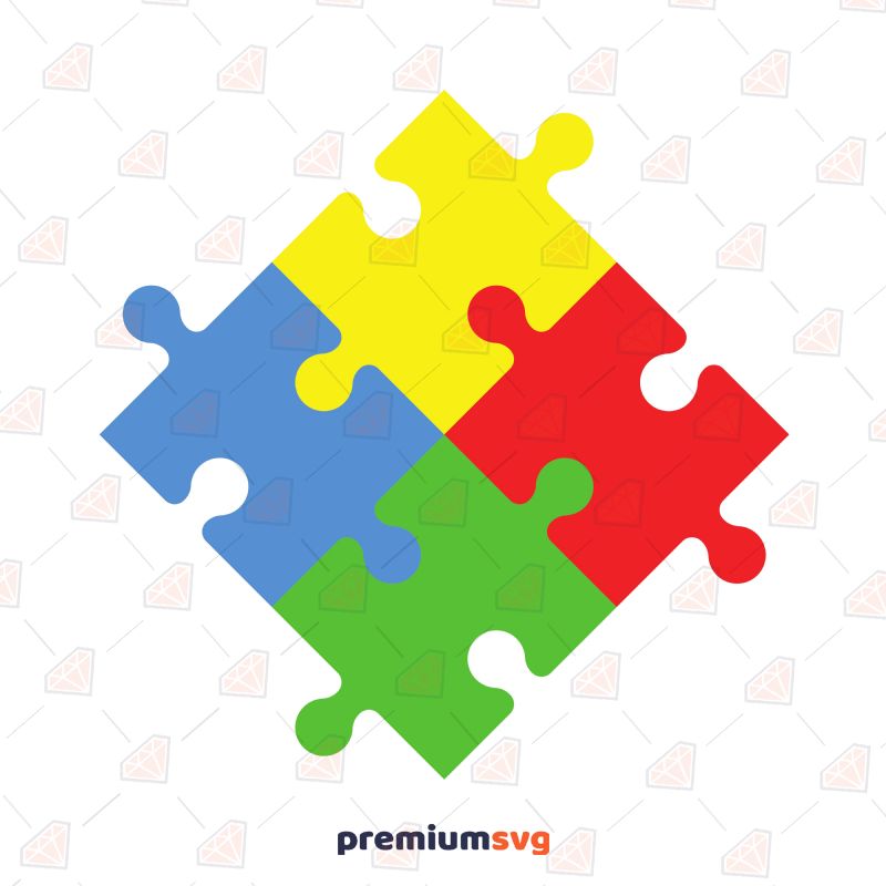 Free Autism Day Colorfull Puzzle Free SVG Svg