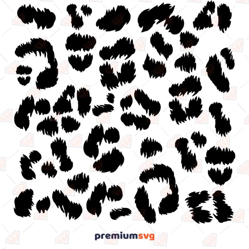 Fuzzy Leopard Paw Pattern SVG Design Leopard Print SVG Svg