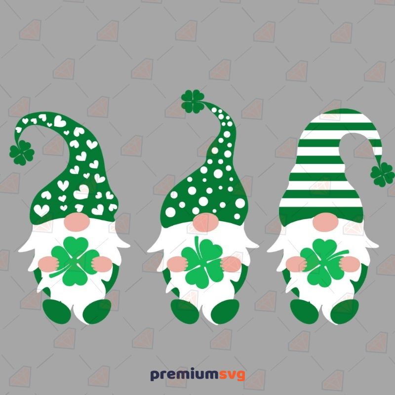 Shamrock Gnome SVG Cut File, Lucky Clover SVG St Patrick's Day SVG Svg