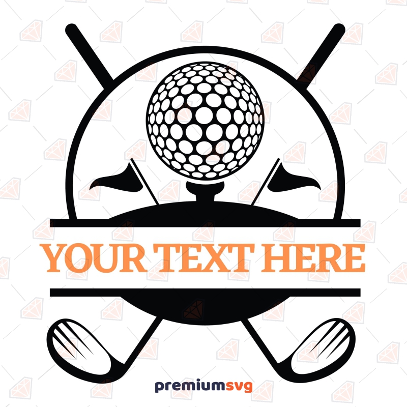 Golf Monogram with Ball and Sticks SVG, Digital Design Golf SVG Svg