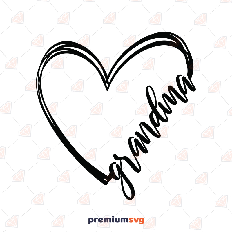 Grandma Heart SVG, Grandmother SVG Mother's Day SVG Svg