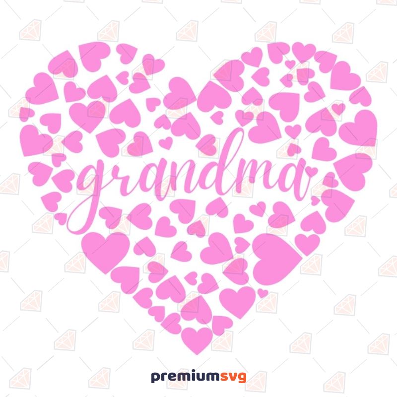 Grandma Heart Made Of Heart SVG, Grandmother SVG Mother's Day SVG Svg