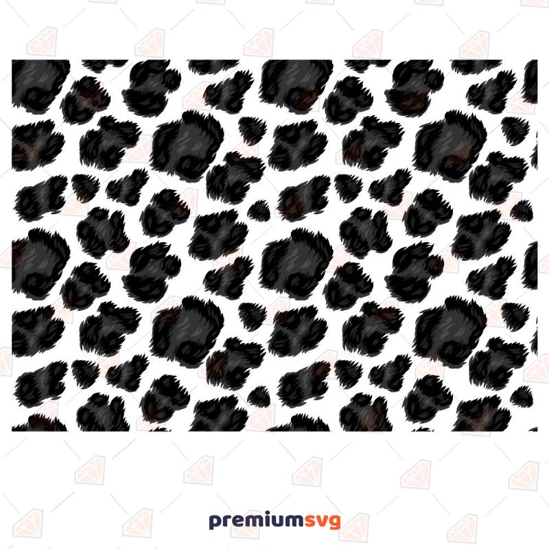 Grey Fuzzy Leopard Paw Pattern SVG Leopard Print SVG Svg