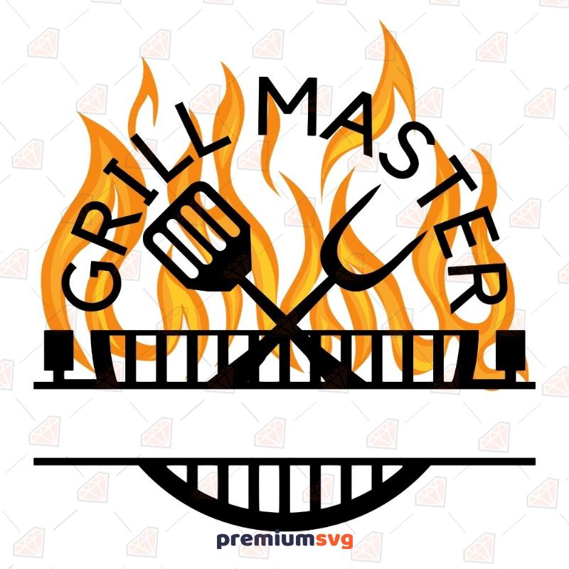 Grill Master Monogram SVG, Father's Day Cutfile Instant Download Father's Day SVG Svg