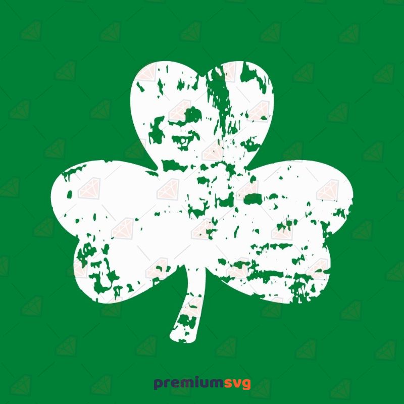 Three Leaf Grunge Shamrock SVG Cut File St Patrick's Day SVG Svg