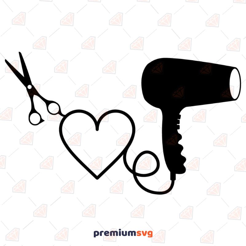 Hair Dresser with Heart Svg Beauty and Fashion Svg