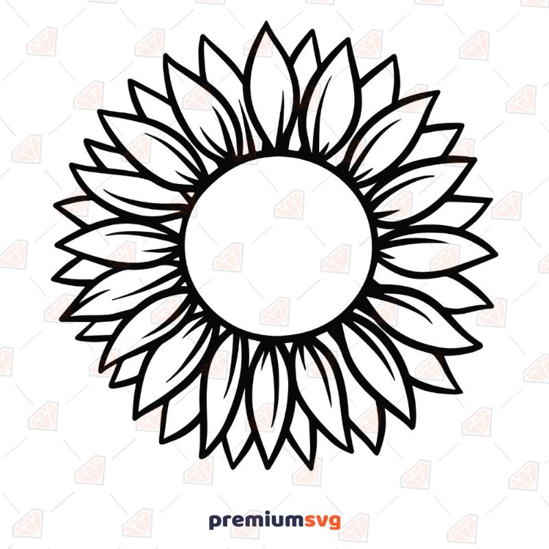 Hand Drawing Sunflower SVG, Sunflower Instant Download Sunflower SVG Svg