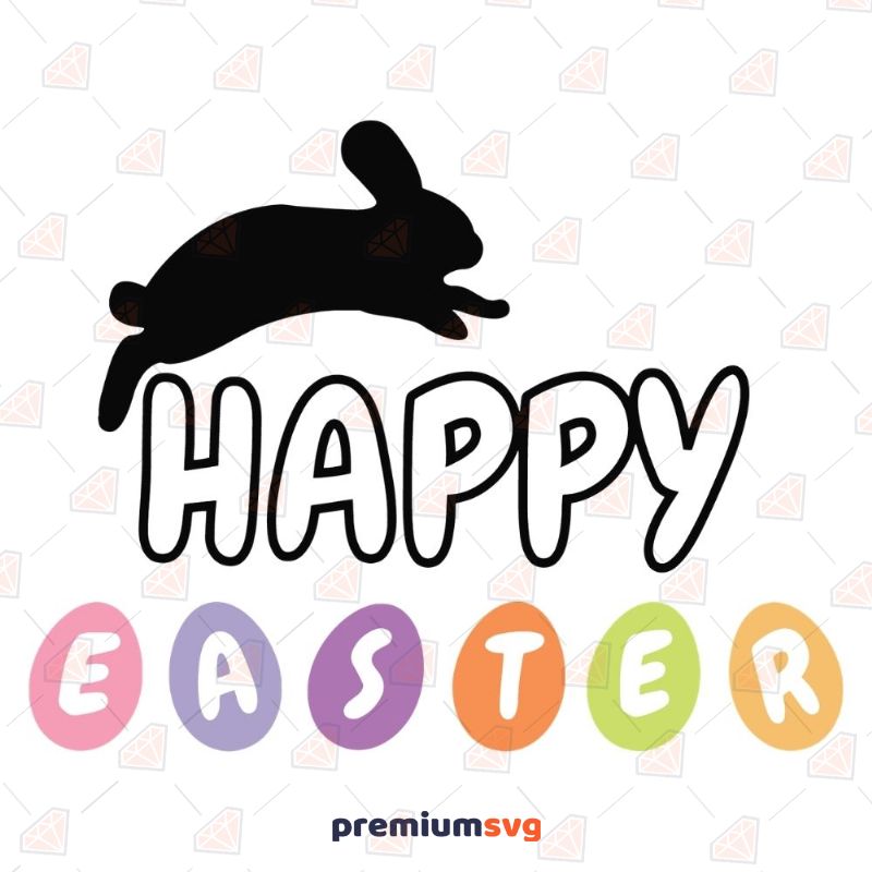 Happy Easter with Bunny SVG Easter Day SVG Svg