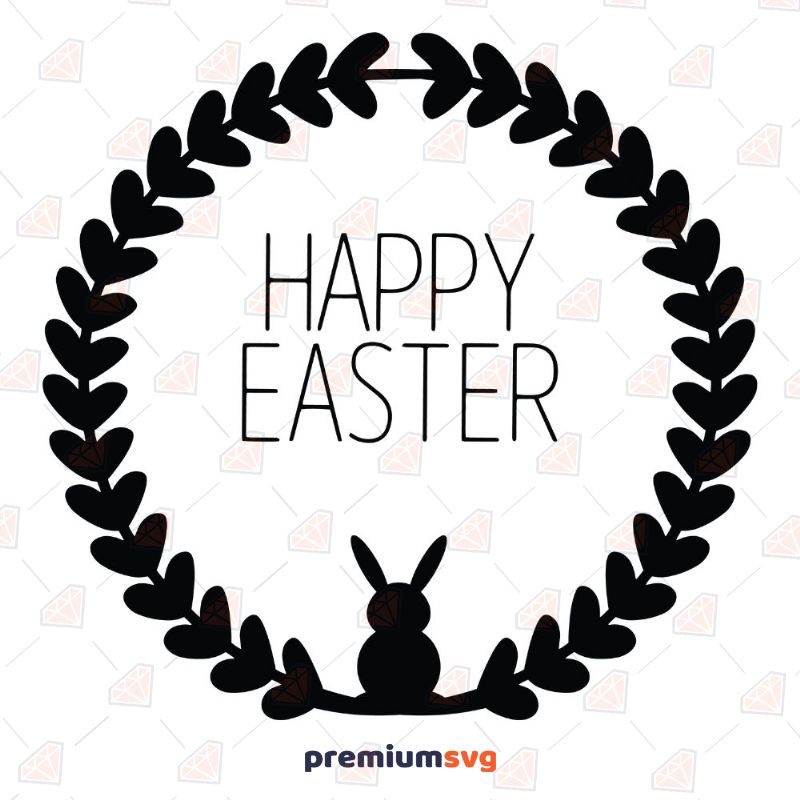 Easter Wreath SVG Design, Happy Easter SVG File Easter Day SVG Svg