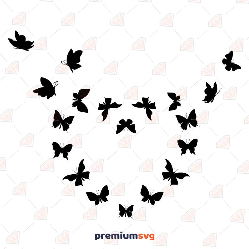 Heart Made From Butterfly SVG Cut File Insects/Reptiles Svg