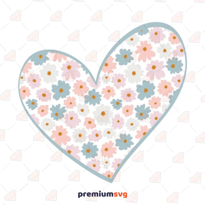 Heart Made of Flower SVG Cut File | PremiumSVG