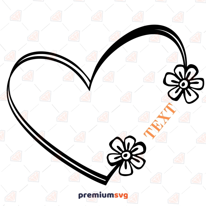 Heart Monogram Flower SVG Cut File Drawings Svg