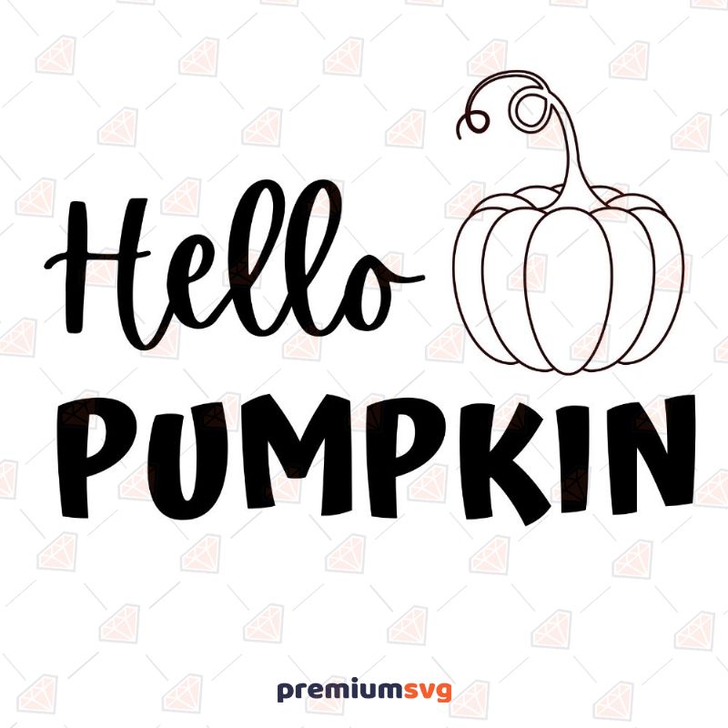 Hello Pumpkin SVG, Autumn Fall SVG Digital Download Pumpkin SVG Svg