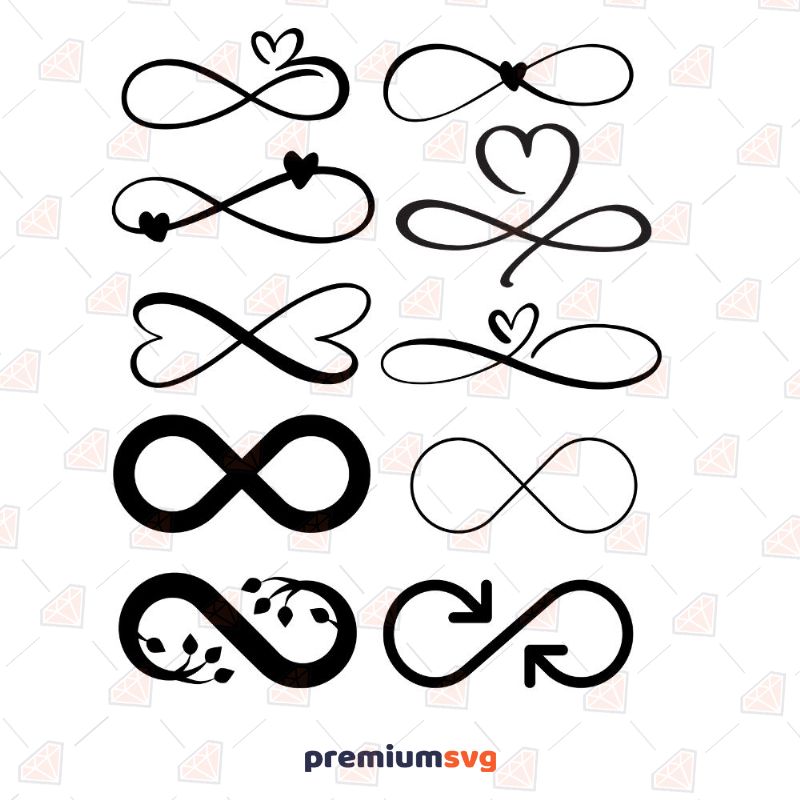 Infinity Bundle SVG, Infinity with Heart SVG Bundle Symbols Svg