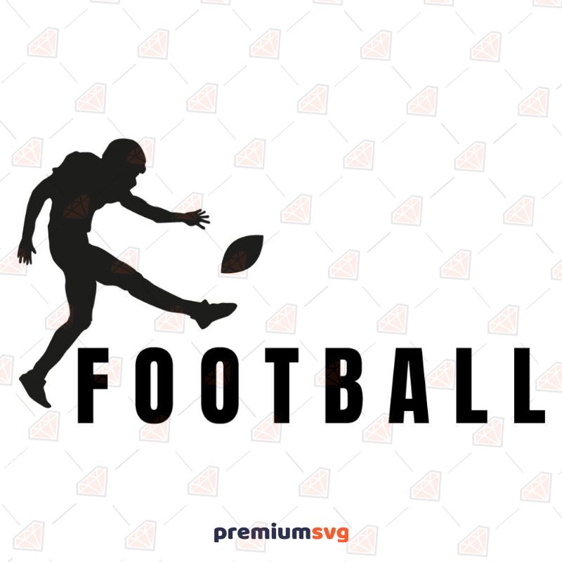 Kick the Ball SVG Cut File, Instant Download Football SVG Svg