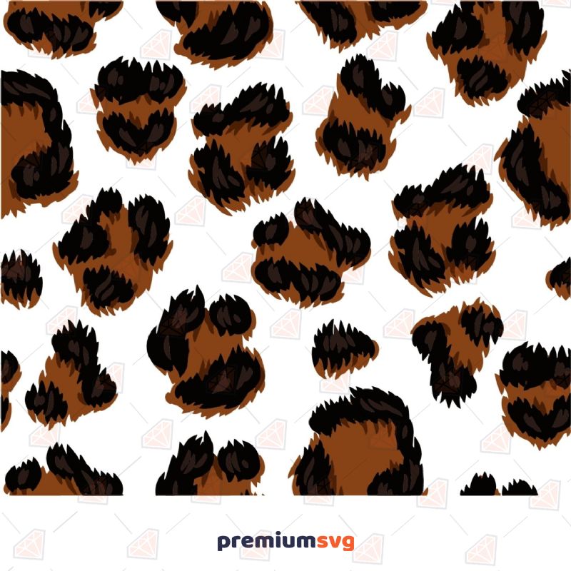 Leopard Paw Print SVG File Background Patterns Svg