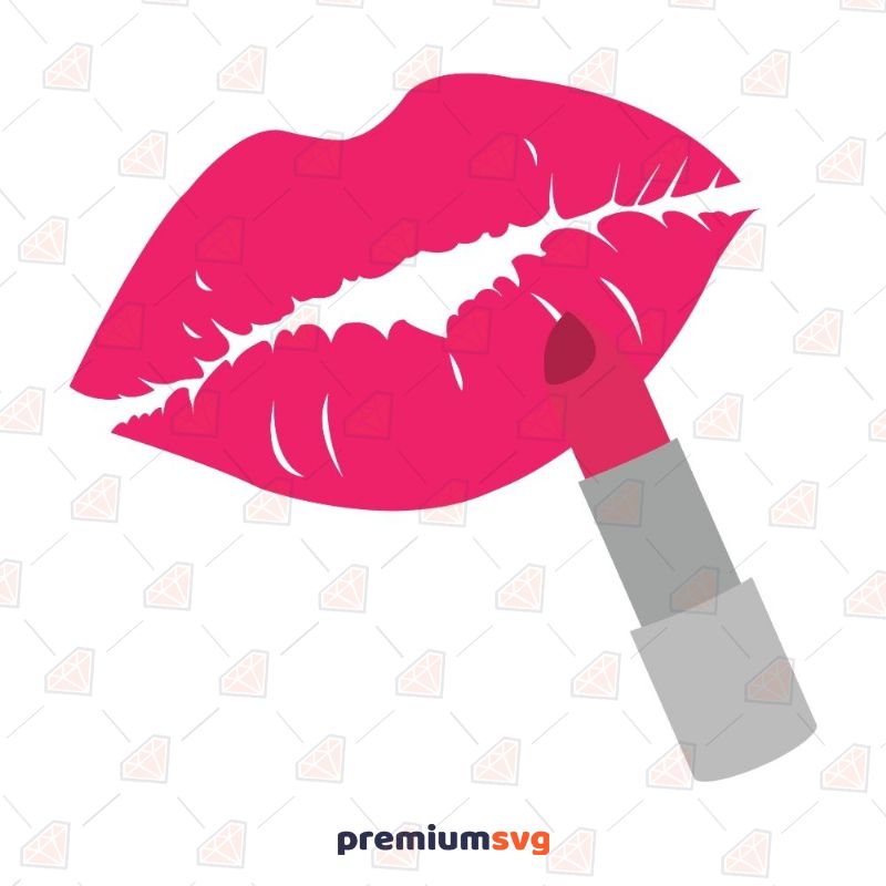 Lipstick Lip SVG, Lipstick with Lips Vector Instant Download Beauty and Fashion Svg