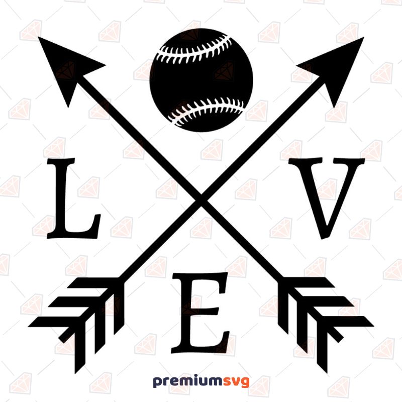 Love Baseball Arrow Svg Baseball Svg