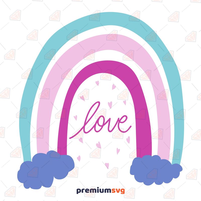Love Rainbow SVG, Rainbow Love Vector Instant Download Drawings Svg
