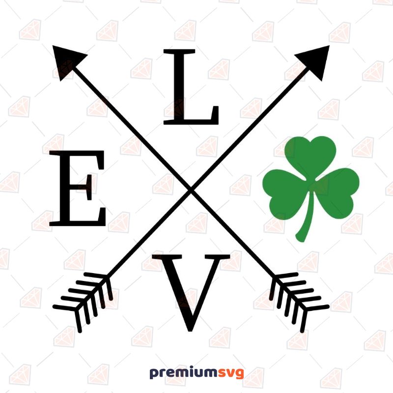 Love Shamrock Arrow SVG for Cricut, Silhouette Cameo St Patrick's Day SVG Svg