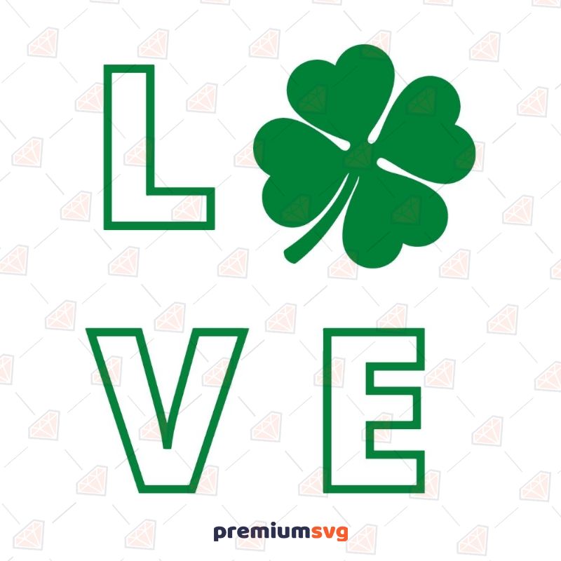 Shamrock Outline Love SVG, Love St Patricks Day SVG St Patrick's Day SVG Svg