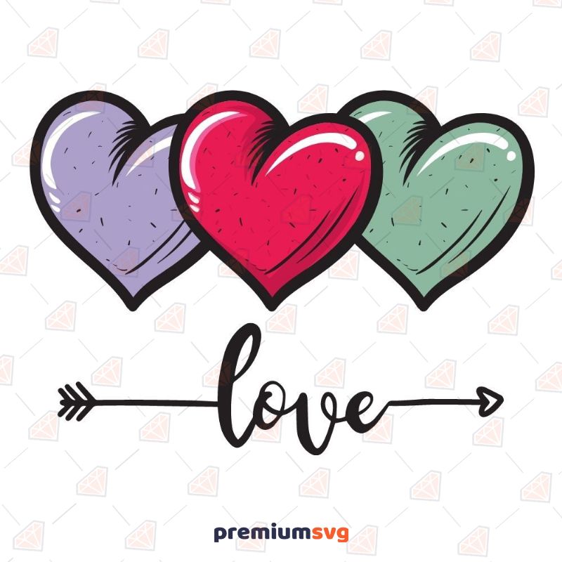 Arrow Love with Heart SVG Valentine's Day SVG Svg