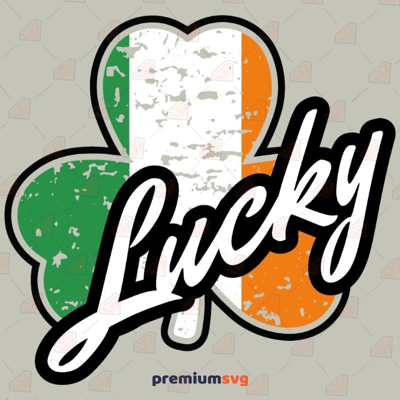 Lucky Irish Flag Shamrock SVG St Patrick's Day SVG Svg