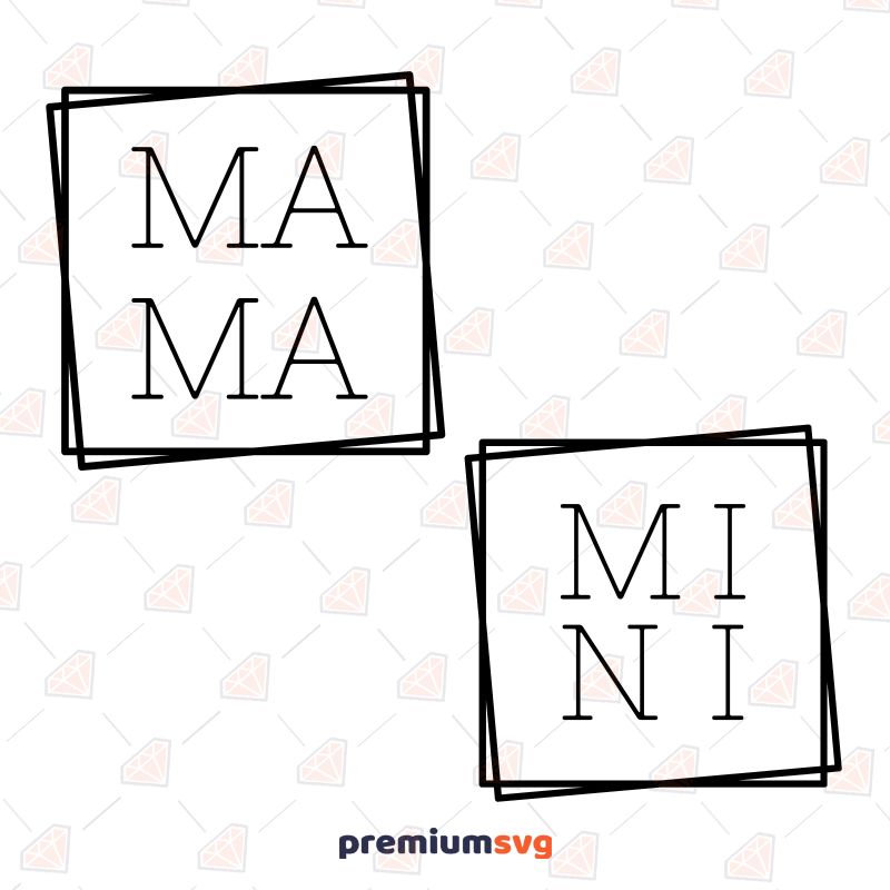 Mama Mini Square, Mama Square Instant Download Mother's Day SVG Svg
