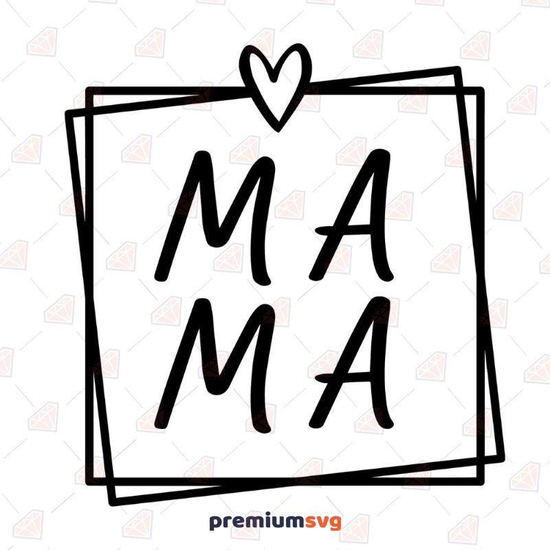 Mama Square Heart Svg Mother's Day SVG Svg