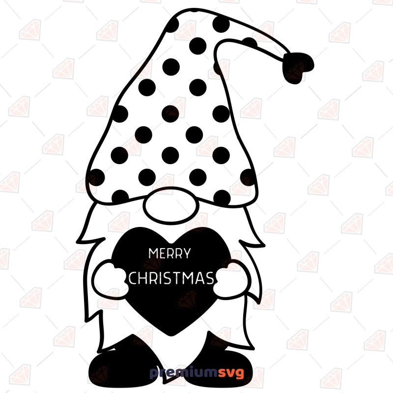 Merry Christmas Gnome Holding Heart SVG Christmas SVG Svg